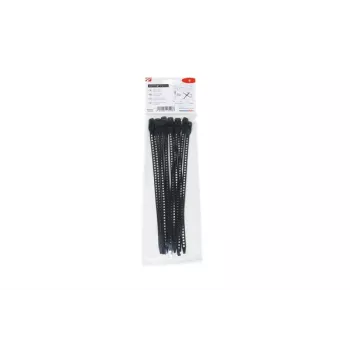 HellermannTyton SOFTFIX® wiederverwendbarer Kabelbinder 260 x 7 mm, Schwarz, 12er-Pack 115-07270