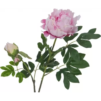 EUROPALMS Premium Pfingstrosenzweig Kunstpflanze, Rosa, 100cm 82530220