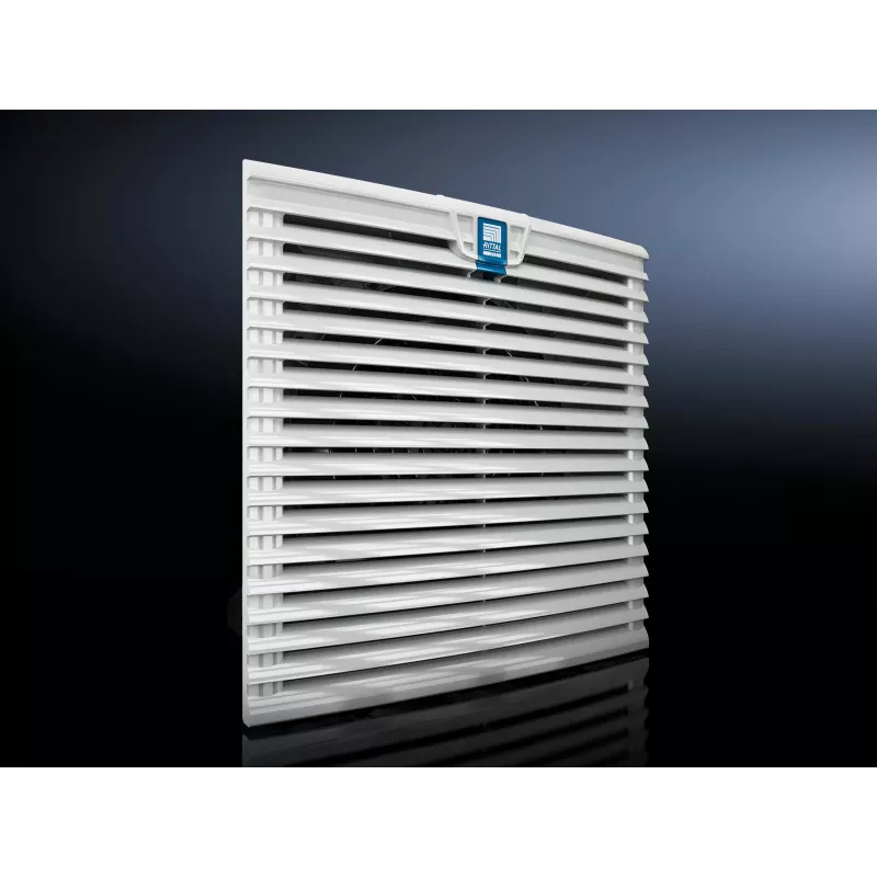 Rittal Auslassfilter für SK 3237.1xx Filterventilatoren, G3, IP54, 204 x 204 mm, Lichtgrau 3237208
