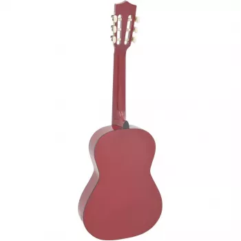 Dimavery AC-303 Konzertgitarre 1/2 Größe Rot mit Gigbag, Stimmgerät, Plektren und Gurt für Anfänger