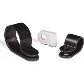HellermannTyton H9P PA66HS BK 100 Kabelbinderhalterung, Schwarz, 4,2 mm Loch, M4 Schraube, hitzestabilisiertes PA66, 100 Stück