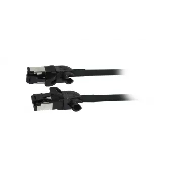 SYNERGY21 S218115 CAT6A S/FTP Slim Patchkabel, RJ45, 2m, Schwarz, 500MHz, LSZH, Drehstecker