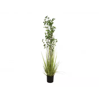 EUROPALMS Immergrüner Strauch mit Gras, Kunstpflanze, 182 cm 82600185
