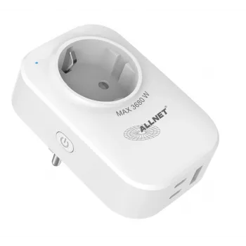 ALLNET ESP32 WLAN Smart Steckdose mit Energiemessung und 2x USB Ladegerät ALL3079