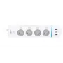 ALLNET ESP32 WiFi Smart Steckdosenleiste ALL3079-4, 4 AC-Steckdosen, 2x USB-A & 1x USB-C, Energiemessung