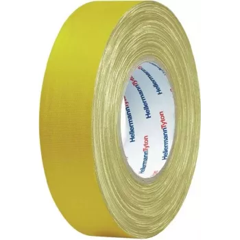 HellermannTyton HTAPE-TEX-19x10 Mehrzweck-Gewebeband, Gelb, 19 mm x 10 m 712-00202