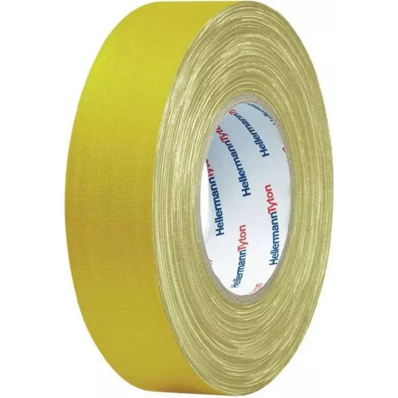HellermannTyton HTAPE-TEX-19x10 Mehrzweck-Gewebeband, Gelb, 19 mm x 10 m 712-00202