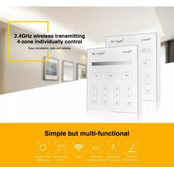 SYNERGY21 T1 MiLight Smart Panel Einfarbig 4-Zonen Touch-Fernbedienung