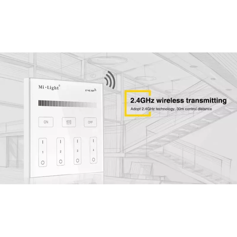 SYNERGY21 T1 MiLight Smart Panel Einfarbig 4-Zonen Touch-Fernbedienung