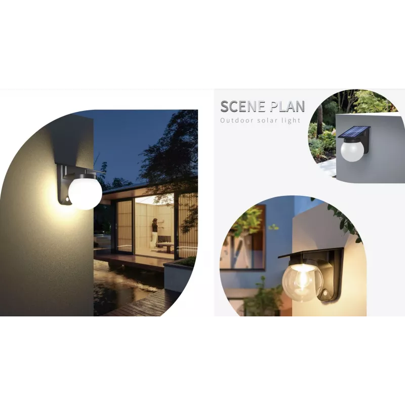 SYNERGY21 S21-LED-0250250 Solar-Wandleuchte Kugel klar