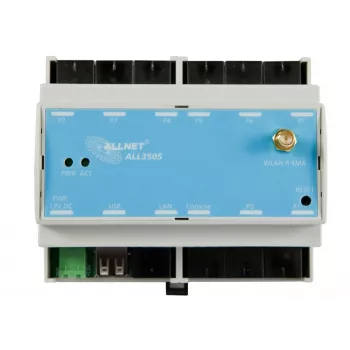 ALLNET ALL3505v2 IP-Gebäudeautomationscontroller mit 8 Sensorports, DIN-Schienenmontage