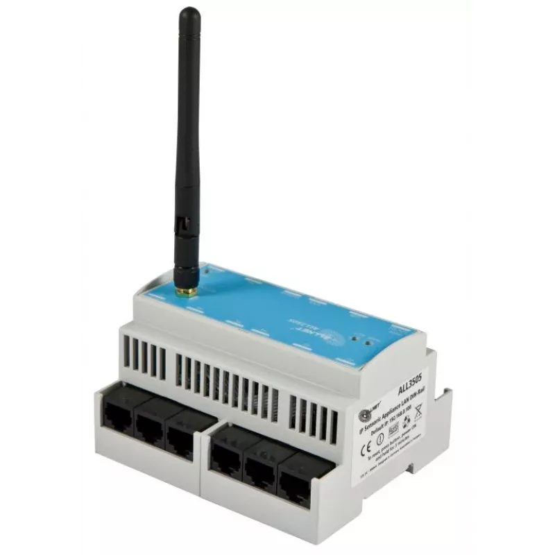 ALLNET ALL3505v2 IP-Gebäudeautomationscontroller mit 8 Sensorports, DIN-Schienenmontage