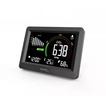 Technoline WL1028 CO2-Monitor Luftqualitätsmonitor mit Alarm Schwarz