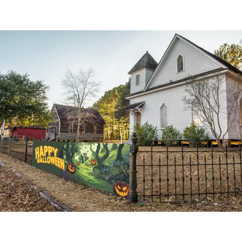 EUROPALMS Halloween Banner, Geisterwald, 300x90cm 80164205