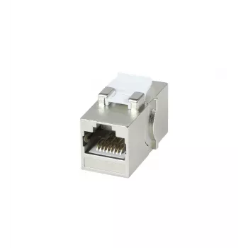 SYNERGY21 S216317V4 Cat6A geschirmtes RJ45 Keystone-Kupplungsmodul, Buchse zu Buchse, Slimline kurz, Metallgehäuse