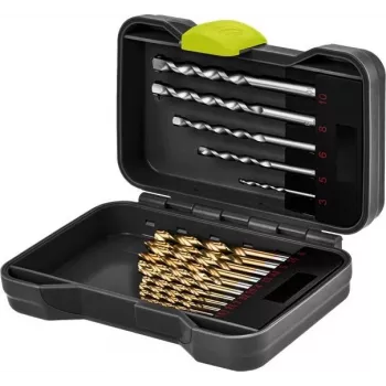 Goobay 17-teiliges Metall- und Steinbohrer-Set mit Schrauberbits in robustem Etui 77848