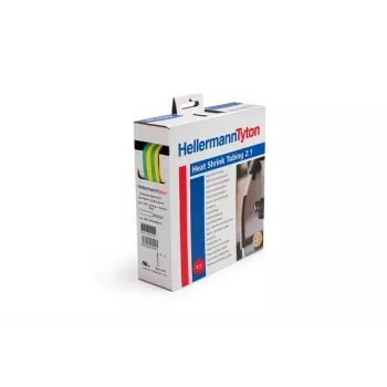 HellermannTyton HIS-PACK Wärmeschrumpfschlauch-Box 6,4/3,2 mm Gelb/Grün 5 m 300-30647