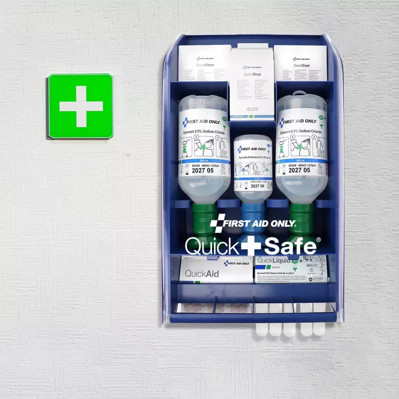 First Aid Only Quick+ Safe DIN EN 15154-4 Erste-Hilfe-Kasten Blau (P-44027 00)