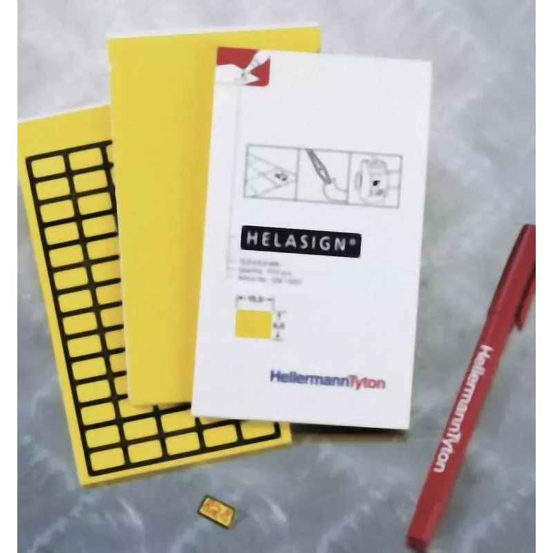 HellermannTyton 598-92427 Ablösbare gelbe Vinyl-Thermotransfer-Etiketten, 44 x 10 mm, 440 Etiketten