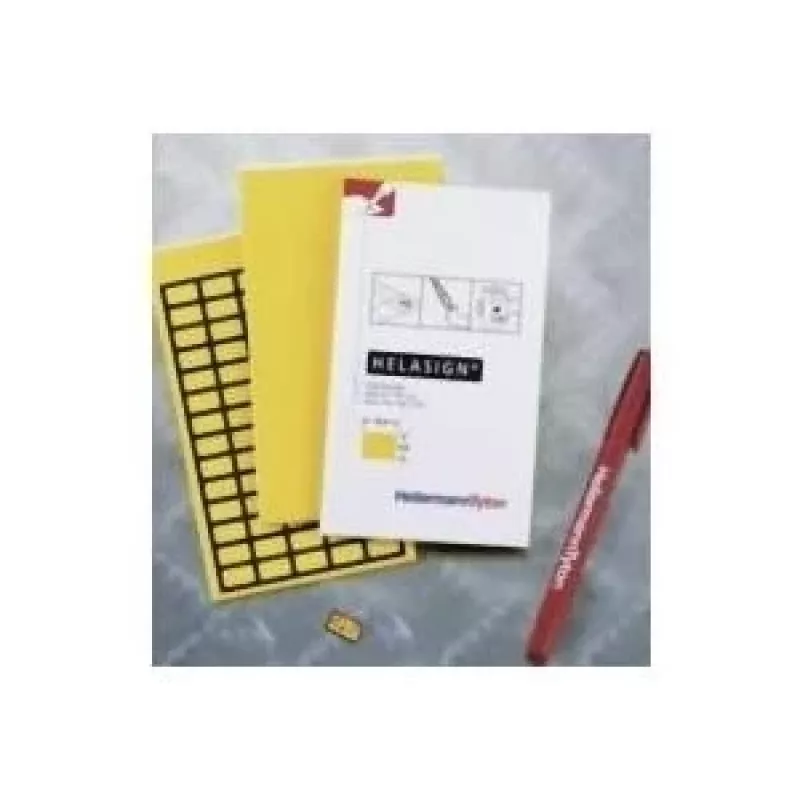 HellermannTyton 598-92427 Ablösbare gelbe Vinyl-Thermotransfer-Etiketten, 44 x 10 mm, 440 Etiketten