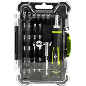 Goobay 77840 Präzisions-Schraubendreher-Set mit 26-teiligem Bit-Set