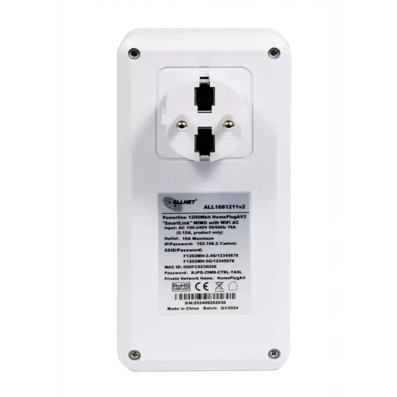 ALLNET Powerline 1200Mbit HomePlug AV2 SmartLink MIMO mit Wi-Fi AC (ALL1681211v2)