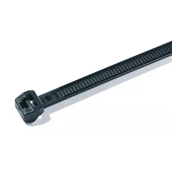 HellermannTyton T50MOS Schwarzer Kabelbinder, 245 mm x 4,6 mm, PA66, 100er-Pack 118-00128