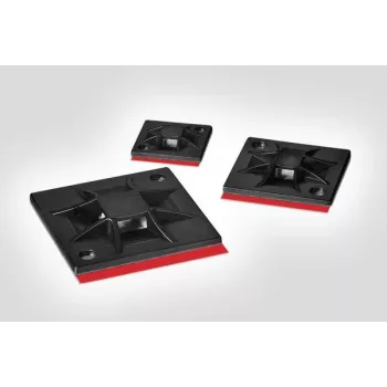 HellermannTyton QM40APT-I-PA66-BK Kabelbinder-Sockel, selbstklebend/verschraubbar, PA66, Schwarz, 40x40 mm, 1 Stk. 151-01596