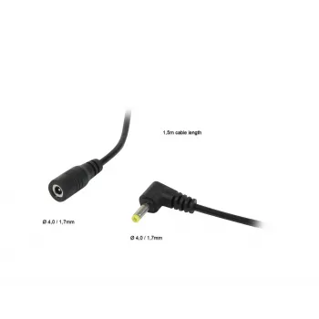 ALLNET DC-Stromverlängerungskabel 4,0mm x 1,7mm Stecker auf Buchse 1,5m Schwarz ALL-Adapt-Ext4.00-1500