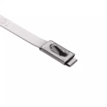 HellermannTyton MBT27S-316-SS-NA-C1 Edelstahl-Kabelbinder, 681 mm x 4,6 mm, Kugelverschluss, Silber 111-93279