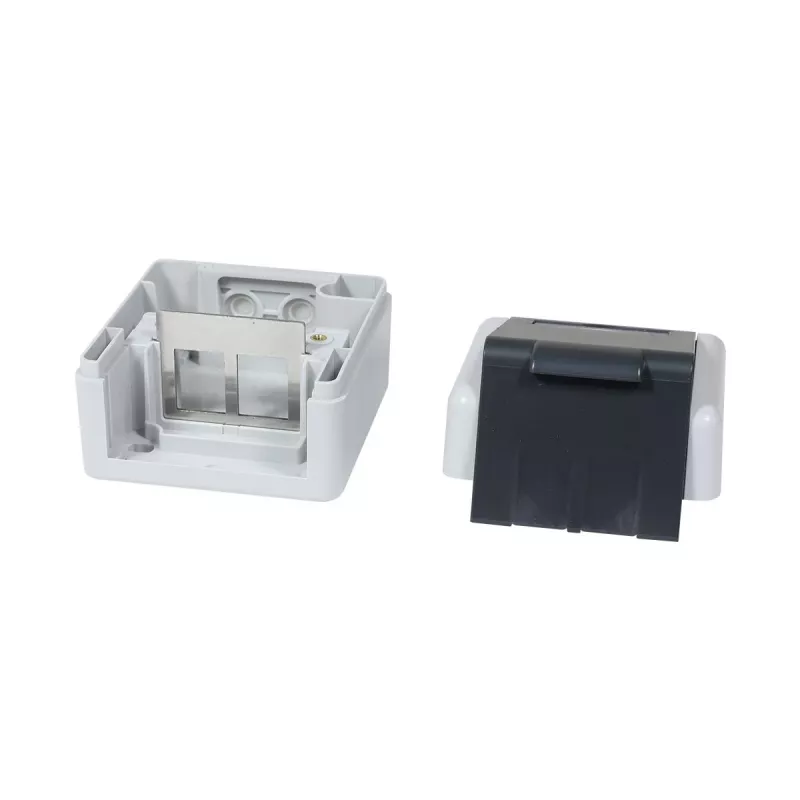 SYNERGY21 Keystone-Modul Aufputzgehäuse IP44 für 2 Module, Weiß S216388