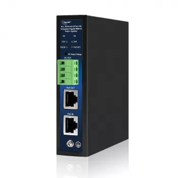 ALLNET Industrial PoE Splitter/Extractor IEEE 802.3bt Type 4, 90W, 5V/9V/12V/24V wählbarer Ausgang, Gigabit Ethernet, DIN-Schienen-/Wandmontage (ALL-PSI104G-BT90-PD)