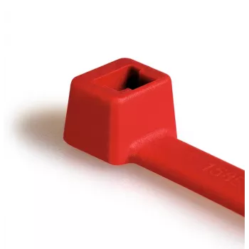 HellermannTyton T80L-N66-RD-C1 Standard-Kabelbinder, innenverzahnt, 390 mm x 4,6 mm, Rot, 100 Stück 116-05412