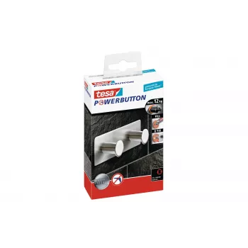 Tesa Powerbutton Classic Doppelhaken 12kg Chrom 59333-00000-01