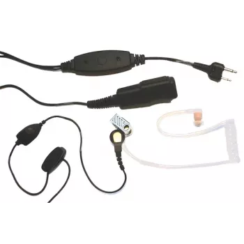 MIDLAND Albrecht AE 31-PT07 In-Ear-Mono-Headset mit Bügelmikrofon und PTT, kabelgebunden, 2-Pin-Anschluss, Schwarz 41990
