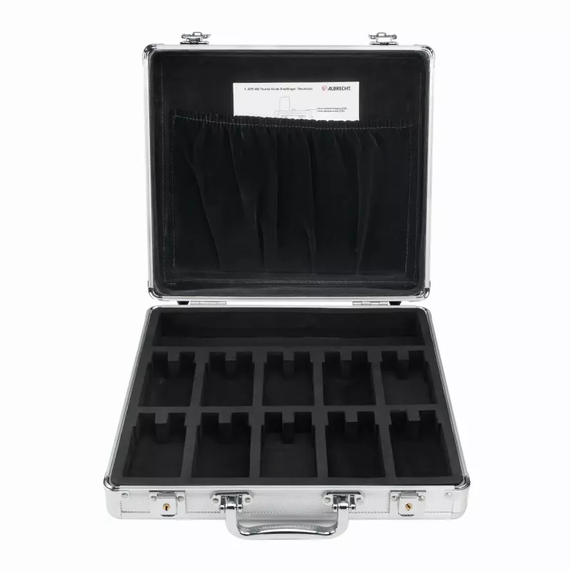 MIDLAND ATT/ATR400 Tourguide-System-Set mit 10 Empfängern, Ladecase, Headset-Mikrofon und Ohrhörern 29970.S10