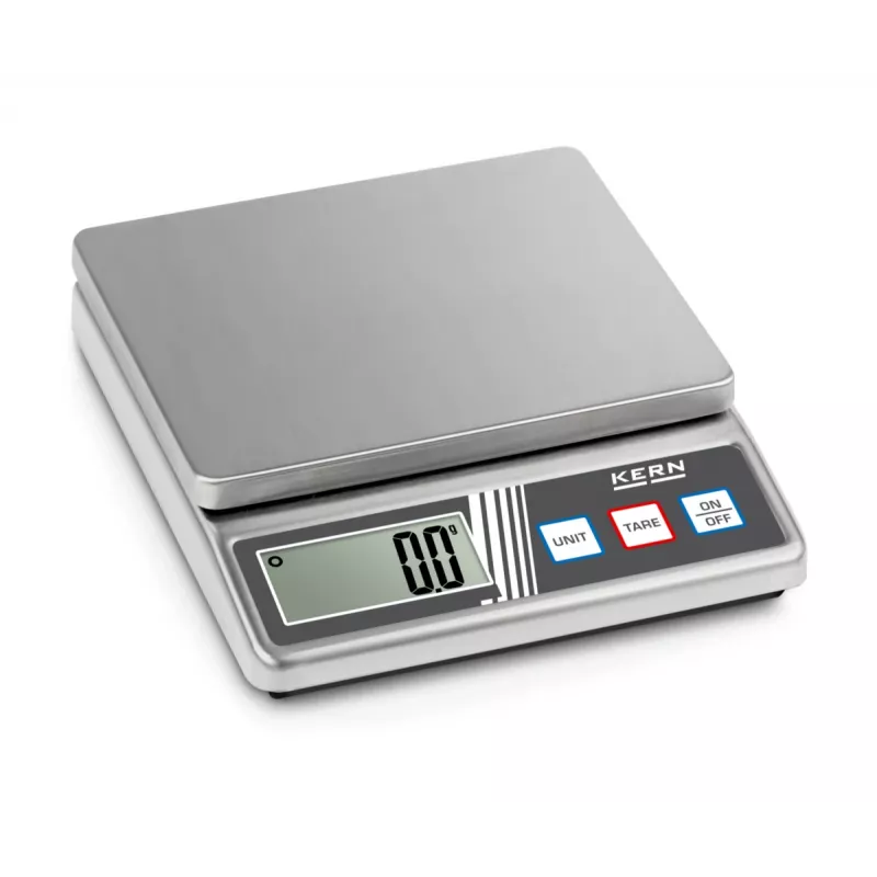 KERN FOB 500-1S tragbare Präzisionswaage, 500 g Kapazität, 0,1 g Ablesbarkeit, Silber