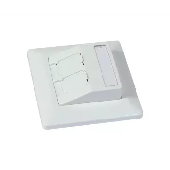 SYNERGY21 Keystone-Modulträger Unterputz für 2xTP-Modul Reinweiß Rund S216330V3