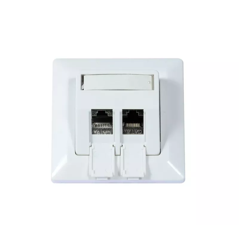 SYNERGY21 Keystone-Modulträger Unterputz für 2xTP-Modul Reinweiß Rund S216330V3