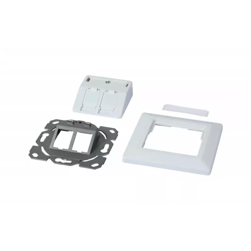 SYNERGY21 Keystone-Modulträger Unterputz für 2xTP-Modul Reinweiß Rund S216330V3
