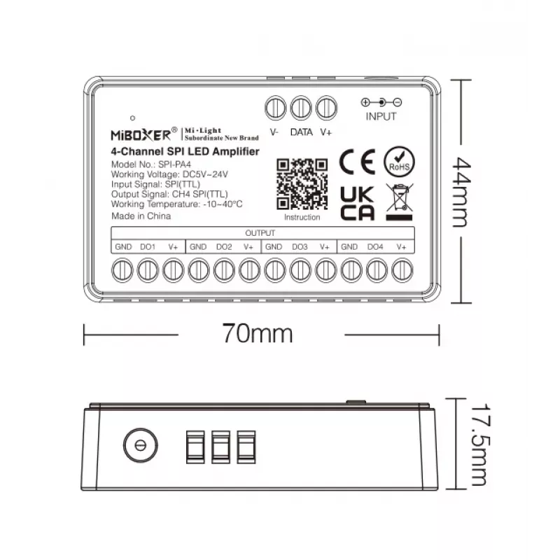 Synergy 21 Pixel LED Controller SPI-Serie 4-Kanal Verstärker/Repeater (SPI-PA4)