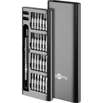 Goobay 77835 Schraubendreher-Set mit 48-teiligem Präzisions-Bit-Set