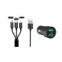 IWH Dual USB Kfz-Ladegerät 3-in-1 12/24V 3,4A Schwarz (19061)