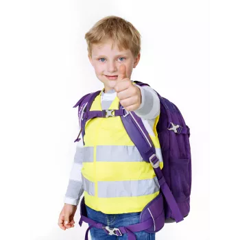 IWH 453502 Kinder-Warnweste EN 1150, fluoreszierendes Gelb, Klettverschluss, Unisex