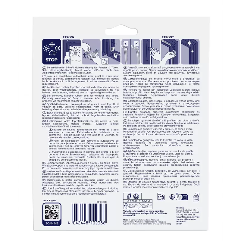 tesa E-Profil 05464-00101-02 Dichtungsband tesamoll Braun 25 m x 9 mm