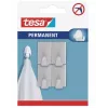 tesa Permanent Haken Rechteckig S Metall, Chrom, Selbstklebend, 1,5 kg, 1 Stück 66612-00000-00