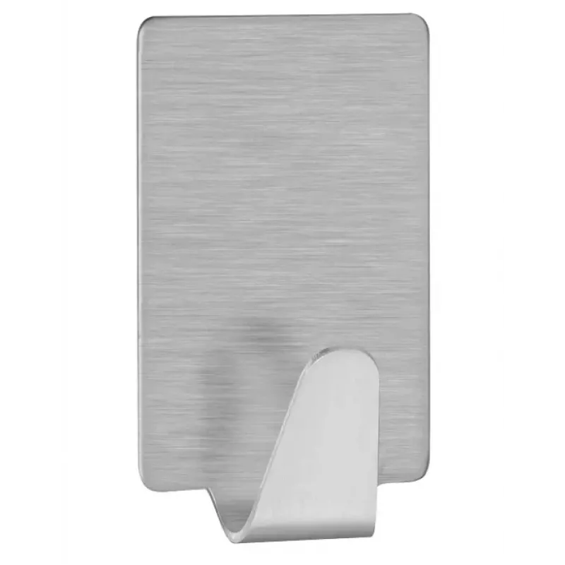 tesa Permanent Haken Rechteckig S Metall, Chrom, Selbstklebend, 1,5 kg, 1 Stück 66612-00000-00