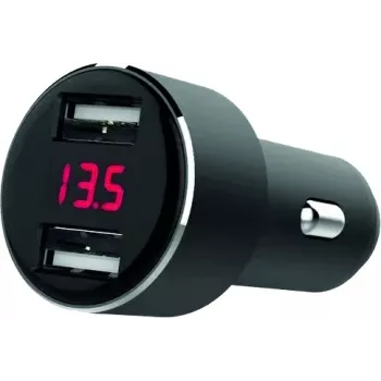 IWH Dual-USB-Autoladegerät mit Spannungsanzeige 4,8A (019062)