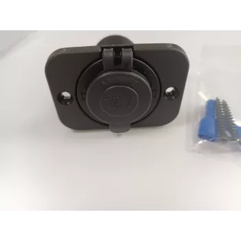 IWH Unterputz-12/24V-DC-Steckdose, max. 20A, Zigarettenanzünder-Typ, Schwarz 19002