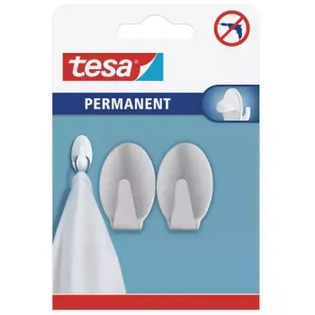tesa Permanent Haken Oval Metall Chrom 6 kg Selbstklebend 66611-00000-00